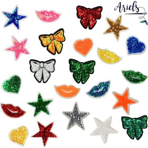 50pcs/lot Butterfly Love Lips Embroidery Patches Letter Clothing Decoration Cannabis Accessories Diy Iron Heat Transfer Applique