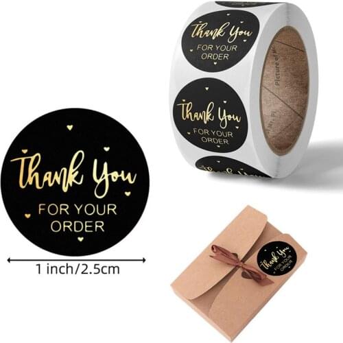 500 pcs Stickers Stamp Labels for Shop Business Package Decoration Adhesive Stationery