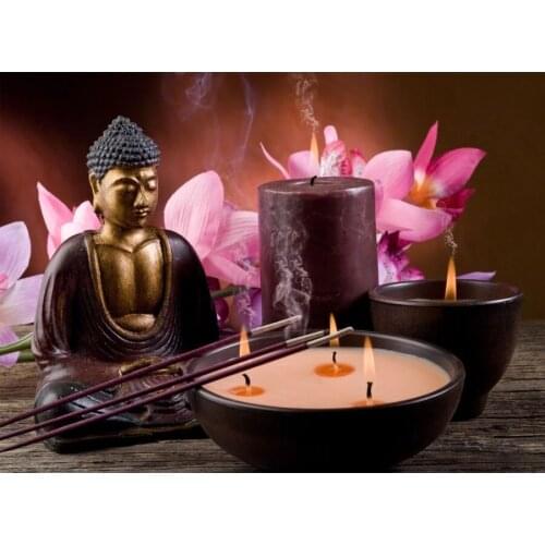 5d diy diamond painting Buddha orchid 3D cross stitch diamond embroidery religious mosaic pattern craft wall decor gift E1495