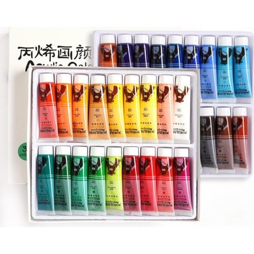 Acrylic Paints 12/18/24/36 Colors Professional Artist DIY Set 12ml Tubes Artist Drawing Painting Pigment Hand Painted Wall Paint