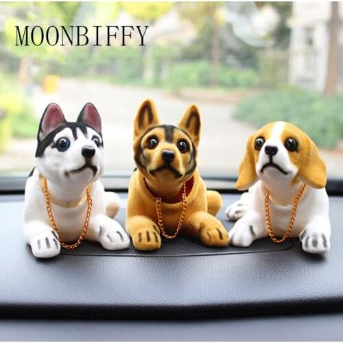 Car Doll Husky Beagle St Bernard Shepherd Shake Head Dog Decoration Car Interior Decoration Cute Creative Gift Tabletop Ornament