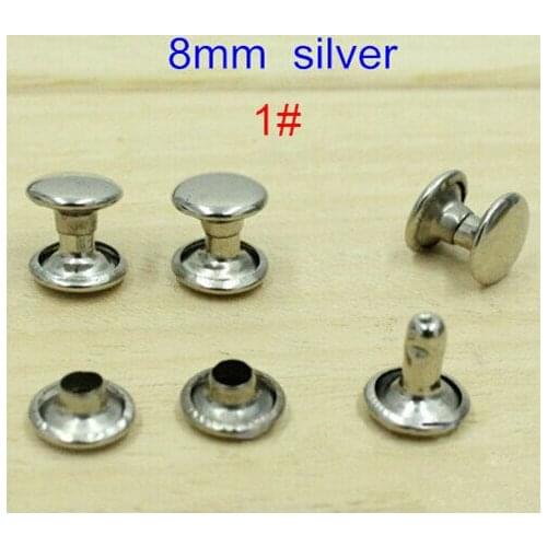Free Shipping - 8mm DOUBLE SIDES Round DIY Studs Bump Spike Silver / Antique Bronze Rivet Spots Punk Leathercraft Clothing DIY