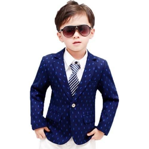 New Design Boys Dots Print Blazers Kids Fashion Spring Blazer Jacket for Boys Children Formal Wedding Birthday Party Jacket