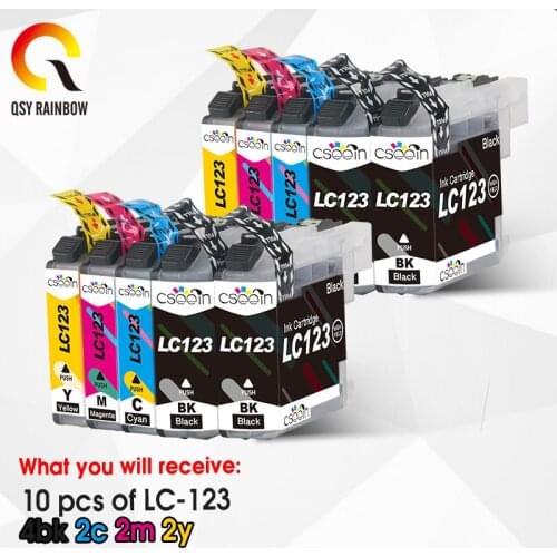 QSYRIANBOW For Brother LC123 Ink Cartridge Compatible MFC-J4510DW MFC-J4610DW Printer Ink Cartridge LC 123 MFC-J4410DW J4710DW