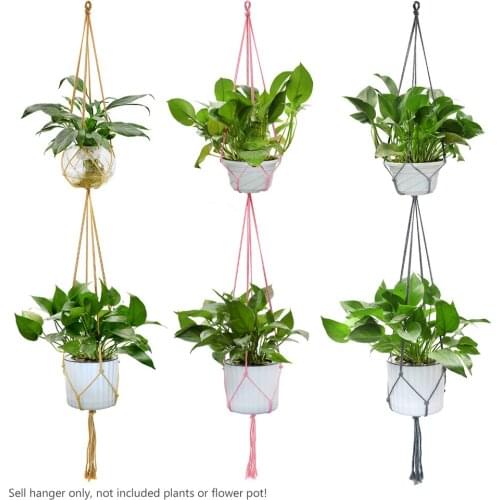 Flower Pot Colorful Cotton Rope Holder handmade macrame Hanging Simplism 162cm plants Basket Hanger wall decoration countyard