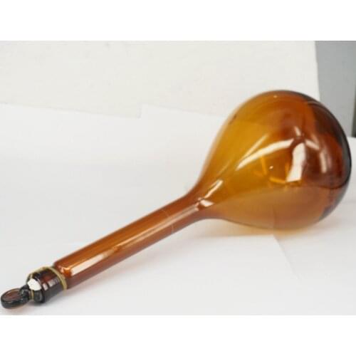 2000ml Graduated Labrotary Brown Glass Liquid Volumetric Flask with Glass Stopper