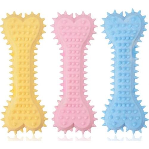 Pet Toy Dog Cat TPR Foam Chewing Toy Milky Scented Flat Bones Molar Teether Pet Supplies Dog Supplies