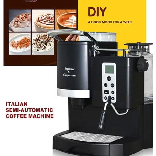 Commercial Coffee Maker Automatic Grinding Adjusting Semi-automatic Coffee Machine Microcomputer Temperature Control System