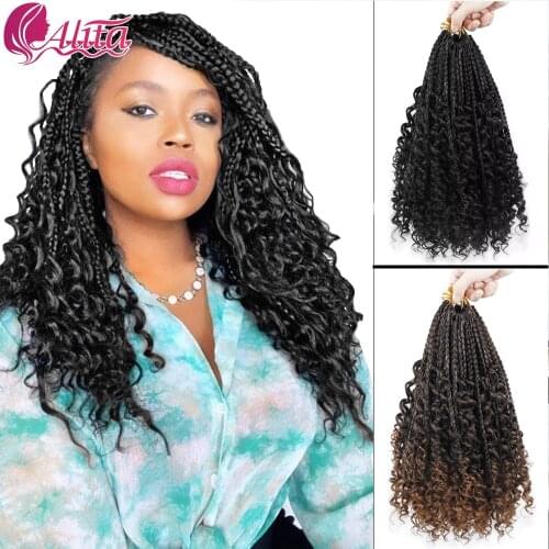 Goddess Hair Box Braids Synthetic Crochet Hair Box Braids Crochet Hair with Curly Ends 3X Bohemian Braiding Hair for Black Women