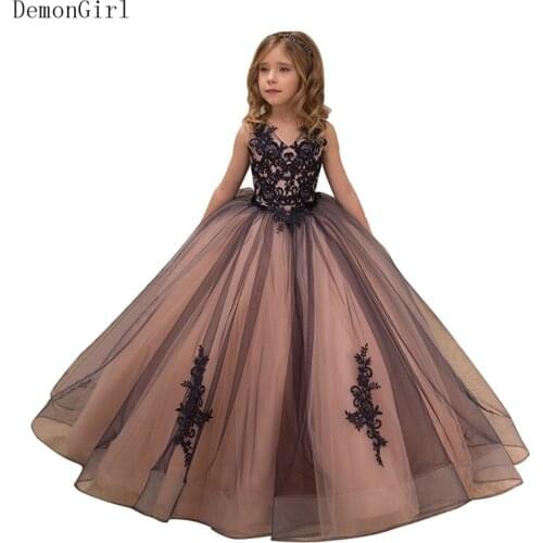 Custom Flower Girl Dress for Wedding Children Party Gown Applique Lace Girls First Communion Pageant Gowns