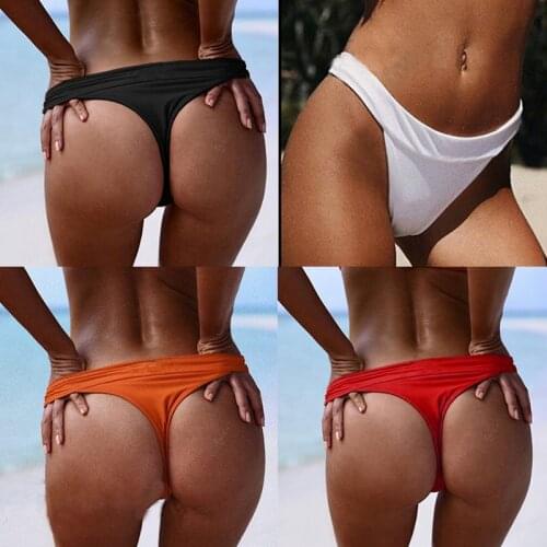 High Waist Swimsuit 2020 Sexy Bikini Bottom Women Brazilian Pad Swimwear Plus Size Bottom Bikini Set Bathing Suits Thong Trunk