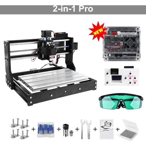 2 In 1 Laser Engraver Upgrade Version CNC 3018 Pro Engraving Machine 3 Axis Mini DIY Engraving Machine Wood Plastic Acrylic PVC