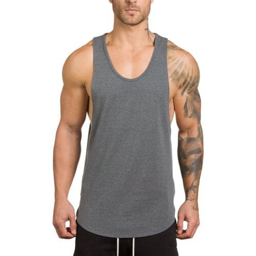 Gym Tank Tops Men Fitness Bodybuilding Workout Cotton Sleeveless Shirt Male Summer Casual Stringer Singlet Solid Vest Clothing