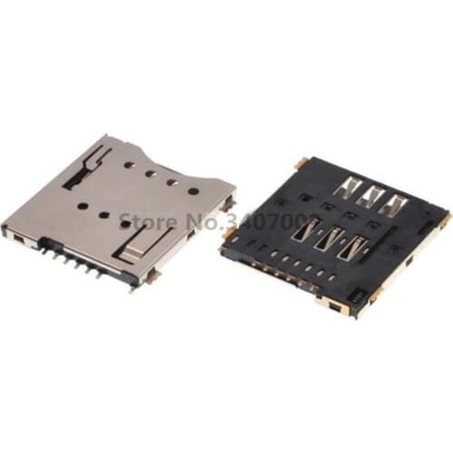 Micro SIM Card Connector MUP-C792 Original 10pcs Socket Patch Self-piercing 6 +1 P SIM Card Slot Socket YOINNOVATI