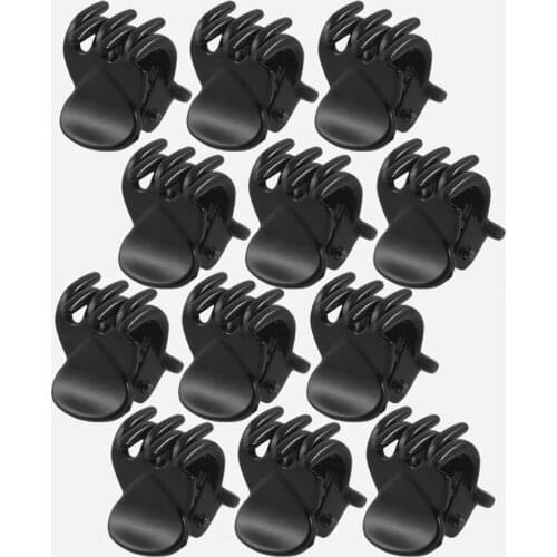 Best Sale High Quality Newest 12 Pcs Black Plastic Mini Hairpin 6 Claws Hair Clip Clamp for Ladies Barrettes Hair Accessories