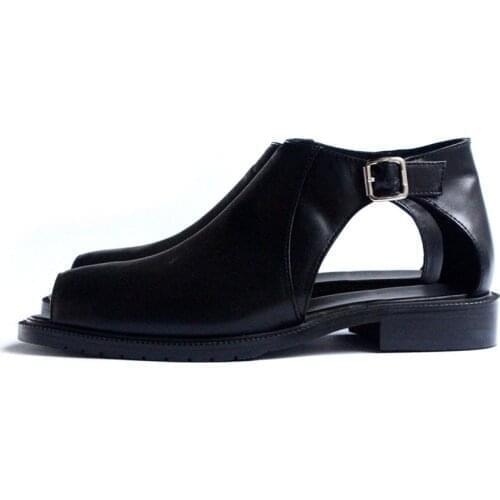 Fashion High Top Hollow Out Buckle Mens Sandals Summer Luxury Walking Breathable Male Shoes Plus Size Gladiator Slides Flip Flop