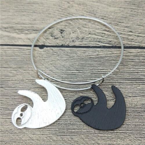 Trendy New Sloth Bangles Cute Sloth Bangles Bracelets Fashion Animal Pet Jewellery