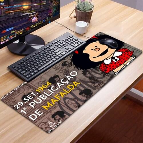Cartoon Mafalda Large XXL Mousepad Gamer Gaming Mouse Pad PC Computer Accessories Keyboard Laptop Padmouse Desk Mat Mouse Pad