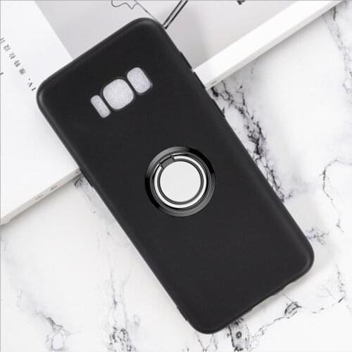 For Samsung Galaxy S8+ S5 S6 edge+ S7 Edge S8 Active Note 7 5 4 3Neo Alpha Back Ring Holder Bracket TPU Soft Silicone Phone Case