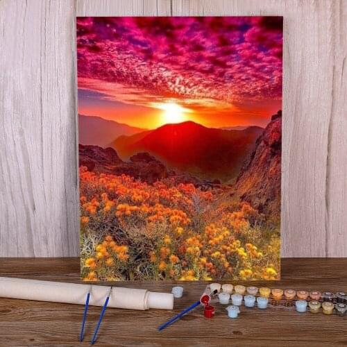 Landscape Sea DIY Painting By Numbers Complete Kit Acrylic Paints 50*70 Paiting By Numbers Loft Picture Adults Drawing