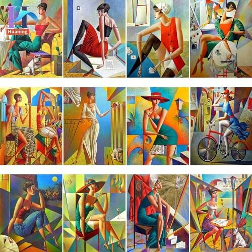 Diy Painting By Numbers Abstract Contemporary Cubist Painting Paint By Numbers For Adults Artwork Van Gogh Style Drawing