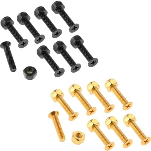 8 Pack Longboards Skateboard Truck Hardware Screws Nuts Bolts, Skateboard Repairing Accessories Spare Parts