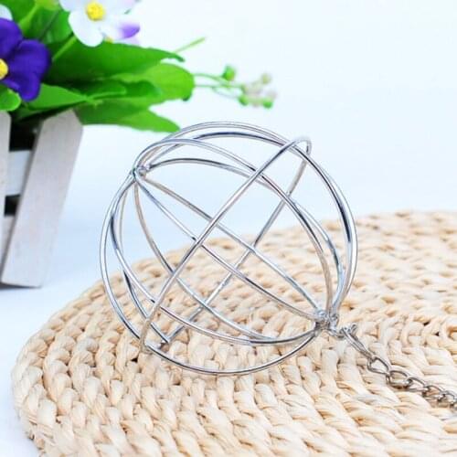 Stainless Steel Rabbit Feeder Ball Bunny Hay Grass Shelf Rack Toy Feed Dispenser