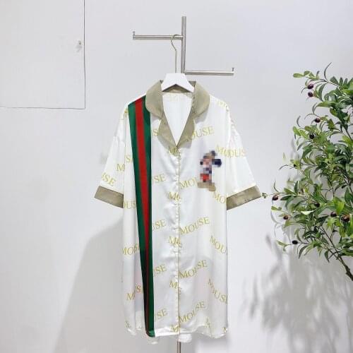 Summer Homedress Womens Satin Chiffon Nightgown Printing Sleepwear Half Sleeve Shirt Nightdress Sleepshirts Sexy Home Clothing