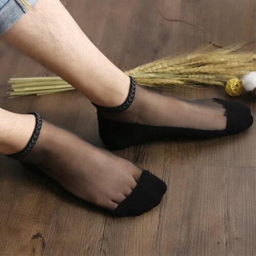 Men Summer Socks Male Business Thin Casual Breathable Socks Gentlemen Simple Cotton Glass Ankle Length Stretchy Short Cool Socks