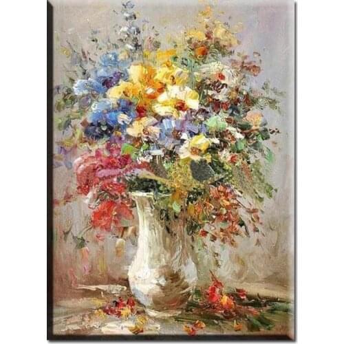NEW 100% hand-painted oil painting high quality wall flower pictures for living room DM-15101611