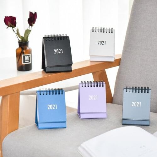 New 2021 Simple Cartoon Mini Calendar Creative Desktop Accessories Portable Table Calendar