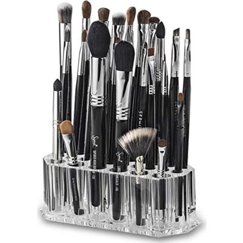 26 Grid Makeup Brush Storage Box Acrylic Makeup Organizer Eyeliner Pencil Box Transparent Display Stand Pen Holder Makeup Tools