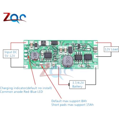 DC 5 -12V to 9V/12V Charging Step Up Booster Module for 18650 Lithium Battery UPS Voltage Protection Converter Charge Discharge