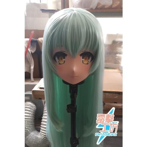 RAIGEKI 175) Silicone Head Mask Halloween Cosplay Cross Dressing BJD DOLL Comiket Cartoon Character Anime Cosplay Kigurumi Mask