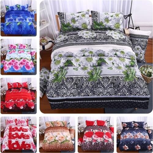 Luxury 3D Rose Flower Bedding Set Wedding Bedclothes Bed Sheet Duvet Cover Set Pillow Case 4Pcs Queen Twin Size Home Textiles