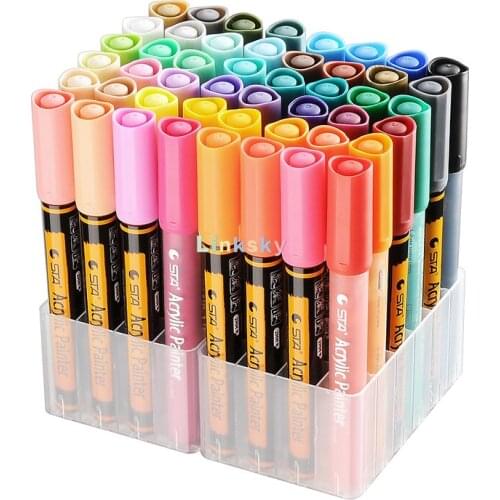 STA 1000/1100M 12/24/28 Colors Acrylic marker,Water-based Dye Ink, for School Painting Supplies, Art Creative DIY Graffit New