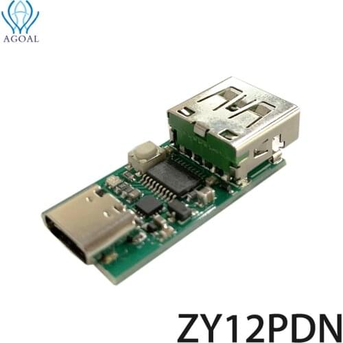 USB Connector) ZY12PDN PD DC Decoy Detection Type-C PD2.0 3.0 Fast Charging Trigger Module Polling HID Programming Module 5A