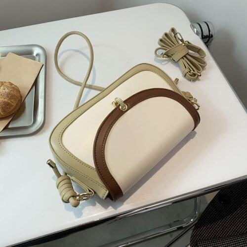 Contrast Color Vintage Underarm Crossbody Bag for Women 2021 Luxury PU Leather Designer Shoulder Messenger Bags Lady Handbags