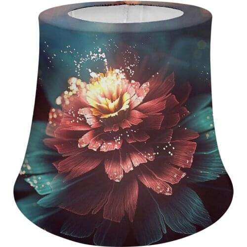 Vintage Abstract Flower 3D Print Modern Cloth Lamp Shade Cover Fabric for Table Lamp and Floor Light, Bedroom Living Room Decor