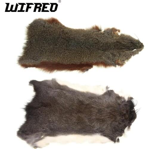 Wifreo 2pcs Whole Pine Squirrel Skins for Dubbing on Nymphs Emergers Dry Flies Zonkers Fly Tying Fur Black Red Orange Uncut