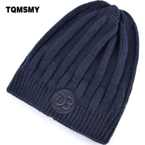 TQMSMY Women Winter Knitted Beanies Hat Cap Add velvet warm Hats for men Beanie skullies Ski Gorros Cap Female Causal Hat TMD21