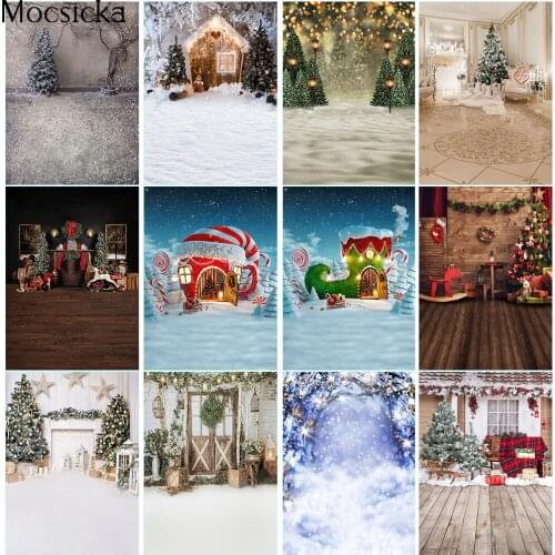 Winter Snow Scenery Backdrop for Photography gnomes Christmas Holiday Photo Background X-mas Party Decoration Supplies Photocall