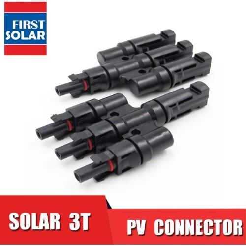 1pair x PV 3T 1 to 3 in Branch parallel connection 30A 1000V Electrical Solar Connector Photovoltaic Panel Cable Wire Conne