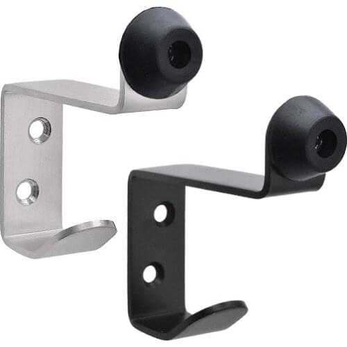 1pcs Multifunction wall hook 304 Stainless Steel door clothes hanger Mute Rubber Anti-collision Door stop Home hardware