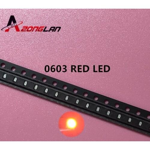 1000pcs/lot Small red lamp beads 0603 SMD LED 0603 RED Light-emitting diodes Free Shipping
