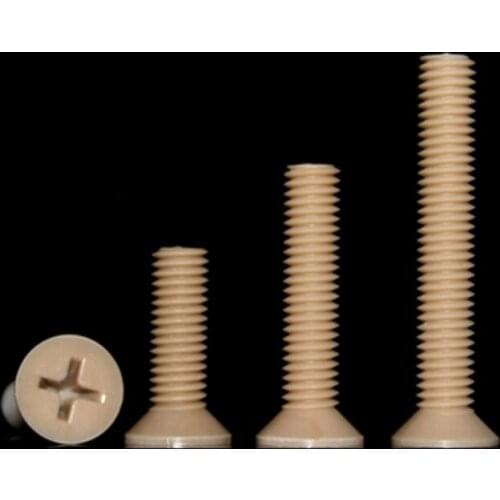 2PCS Phillips Screw Countersunk Head Screws High Temperature Resistance Peek Bolts M4 M5 M6 M8