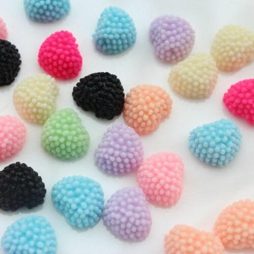 220pcs resin heart dotted rhinestone paved Heart Resin Cabochon 14mm mix colors D25 display