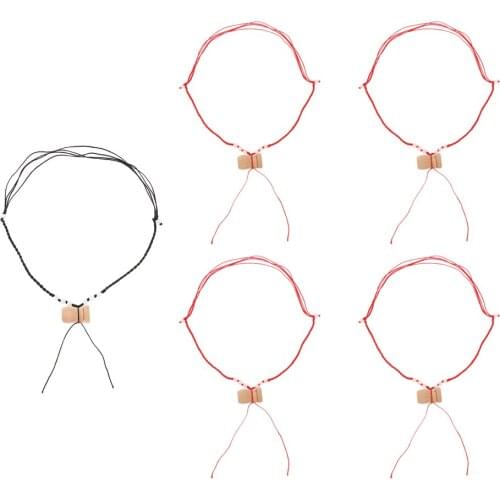 5 Pcs Wood Fragrance Essential Oil Aromatherapy Diffuser Necklace