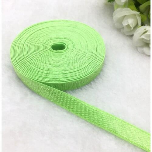 5 yds 3/8" Green Spandex Ribbon Multirole Fold Over Elastic Band For Sewing Ties Hair Accessories Waist Garment Accessory