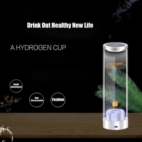 500ML Touch Switch Hydrogen Rich Water Generator Glass USB Rechargeable Water Electrolysis lonizer Alkaline Healthy Cup Bottle
